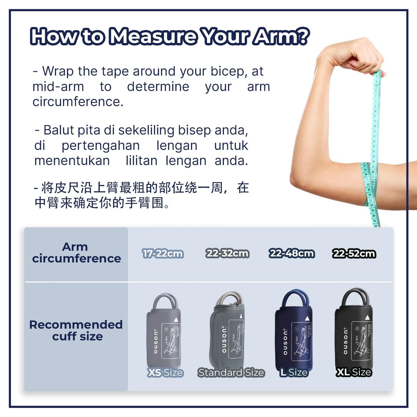 Ouson Travel Elite Arm Type Electronic Blood Pressure Monitor - Ouson