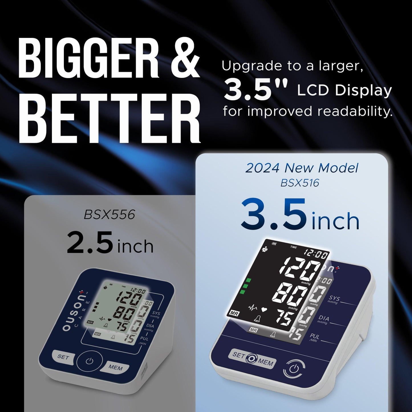 Ouson Home Pro 3.5" Backlight Arm-Type Electronic Blood Pressure Monitor - Ouson