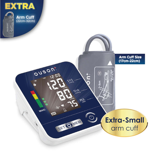 Ouson  Home Pro 3.5" Backlight XS Size (17cm-22cm) Arm-Type Electronic Blood Pressure Monitor