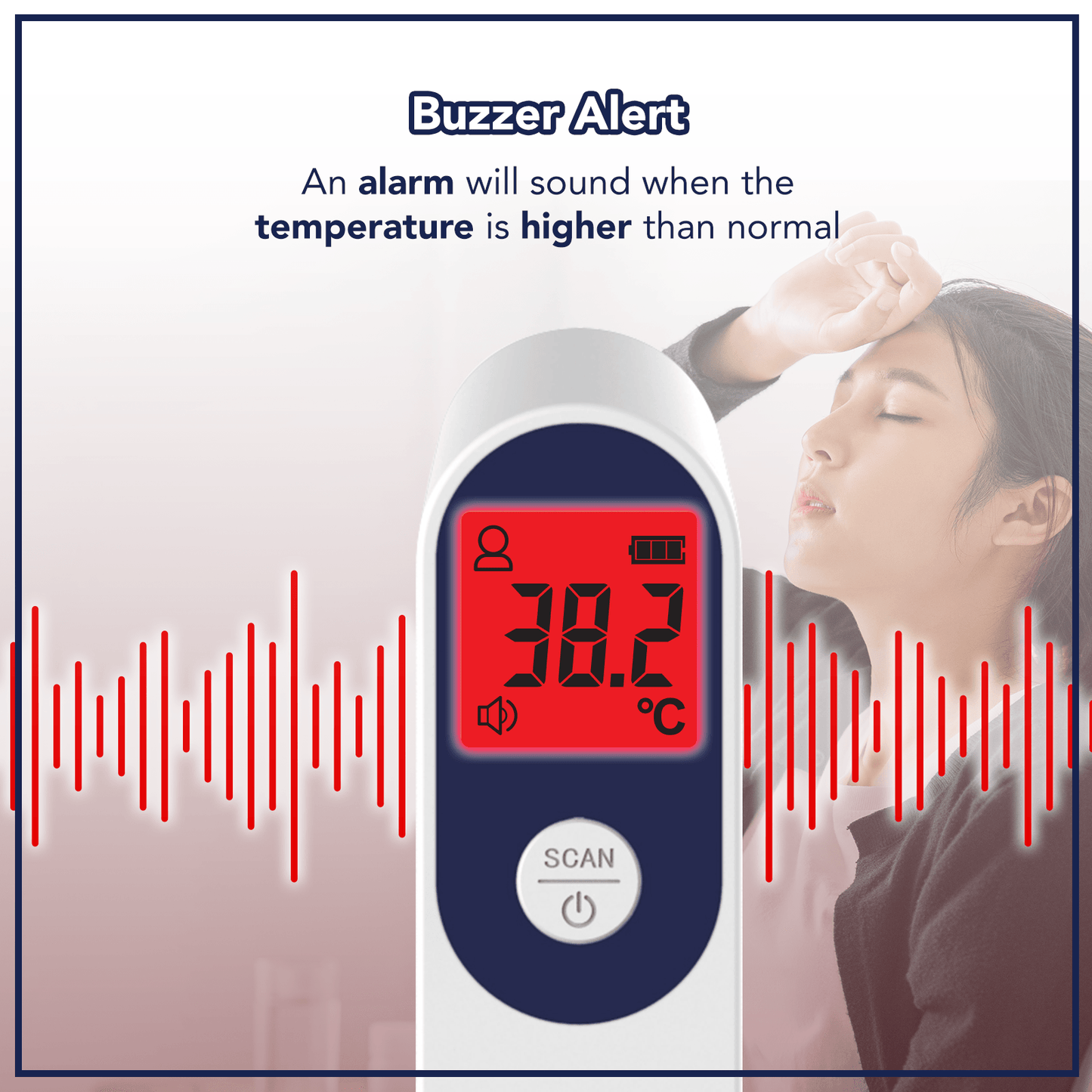 Ouson 3 Colour Backlight Infrared Thermometer - Ouson