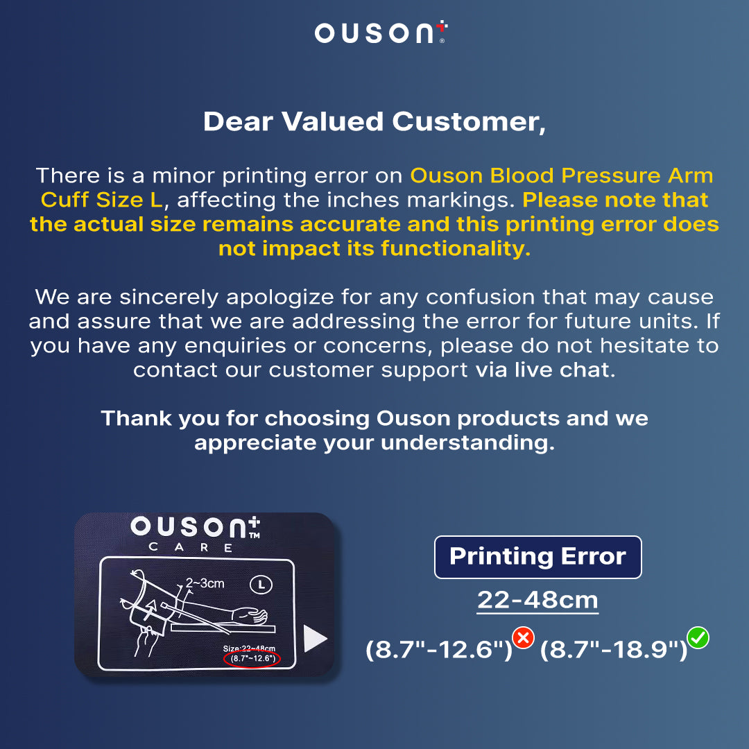 Ouson Blood Pressure Upper Arm Cuff (L size 22-48cm)
