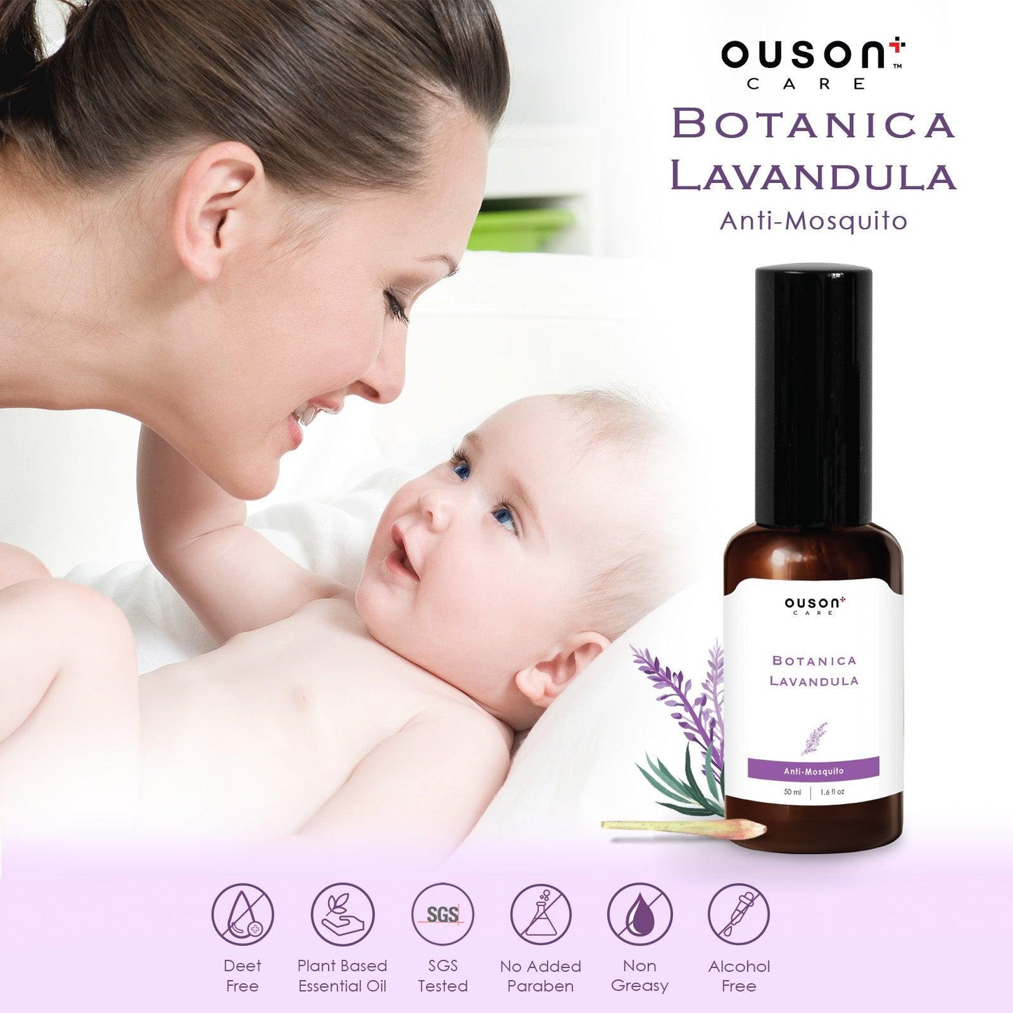 Ouson Botanica Lavandula Mosquito Repellent Spray 50ml - Ouson